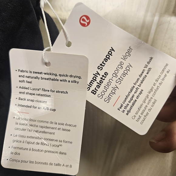 Lululemon Simply Strappy Bralette Black XS Extra Small NEW - Picture 3 of 9